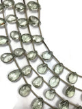 Green Amethyst Faceted Pear Briolettes, Green Amethyst Pear Drop, 9x12mm approx