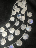 10MM Rainbow Moonstone Faceted Heart Shape briolettes - Good quality and transparent stones