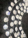 10MM Rainbow Moonstone Faceted Heart Shape briolettes - Good quality and transparent stones