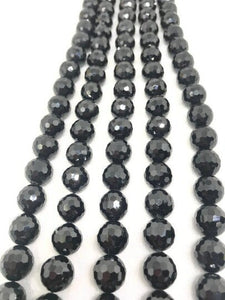 10MM Black Spinel Round Faceted Beads, Black spinel Faceted Balls, Length 16" Micro Faceted beads , natural black spinel