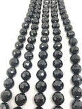 10MM Black Spinel Round Faceted Beads -  Length 40 cm - Natural black spinel Beads