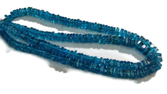 Neon Apatite Heishi Beads - Length 16