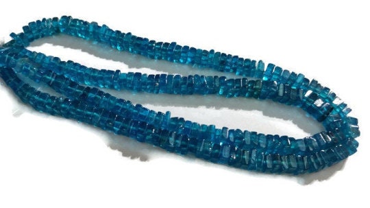 Neon Apatite 4MM Heishi Beads - Length 16
