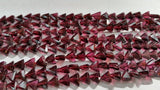 Garnet Faceted Triangle shape , Length of strand 15" , Garnet Fancy faceted shape