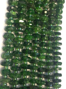 Chrome Diopside faceted Roundel 9 mm , Very good quality in 40 cm Length- Chrome Diopside Beads - Chrome Rondelles country of origin Russia