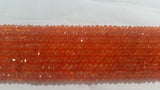 Carnelian faceted Rondelles 4-4.5mm , Hand cutting faceted AA Quality