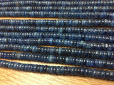 5 strand Blue Kyanite Roundel 6 mm, Top Quality - Kyanite beads- Kyanite Rondelle AAA Quality , Dark Color , 40 cm Length