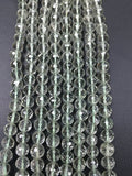 9 Inch Strand,Superb-Finest Quality, Green Amethyst Faceted Round 6mm Size