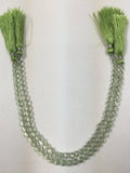 9 Inch Strand,Superb-Finest Quality, Green Amethyst Faceted Round 6mm Size, Prasiolite