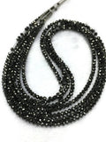 Black Diamond Round Faceted, size 3.5 -4.5 mm AAA Quality, 45Cts approx Length 16 Inch(ON Request Can Make Necklace & Bracelet)