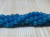 6mm Neon Apatite Round Beads , Perfect Round Beads- 40cm Length - Dark Color - Good Quality Beads