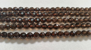 6mm Smoky Faceted Round beads , Fine quality beads , Made in China . length 15.5 Inch