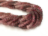 Pink Tourmaline 5.5-6mm faceted Rondelle Top quality 16.5" Strand, Natural Pink tourmaline micro faceted beads , origin Madagascar