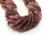 Pink Tourmaline 5.5-6mm faceted Rondelle Top quality 16.5" Strand, Natural Pink tourmaline micro faceted beads , origin Madagascar