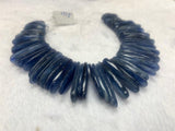 Kyanite Slices Beads, Blue Kyanite top quality Rare Available- 8 Inches code #55 SIZE 11x23 - 12x36 mm