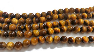 8 MM Tiger Eye Smooth Round Beads , Natural Tiger Eye good Quality, Length is 16 inch