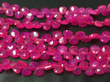 2 Strands - 6 mm size - Pink Chalcedony Faceted Heart shape- approx 60 Pcs/Strand- length 8''