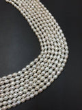 Pearl Rice Beads 4x6mm , 5x7mm size, 15 Inch Strand
