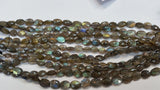 2 strands, Labradorite faceted Oval Shape 6x8mm to 7x9 MM length is 8"