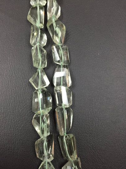 Green Amethyst Faceted Nugget Shape , Good Quality in 10X12 MM, Length 15