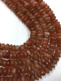 Sunstone Roundel Beads 7.5 to 8mm size, 14"  Strand