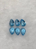6X9MM Swiss Blue Topaz faceted Pear Cabs,natural gemstone cabochon , Pack of 2 pc , AAA grade gemstone