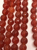 6MM Carnelian Faceted Round , length 15.5 Inches , Top Quality , Heated Carnalian machine cut faceted