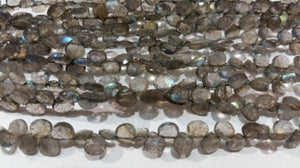 Labradorite 8M Faceted Heart shape briolette , Natural Labrdaorite in Blue shinning , length 8" AA Quality