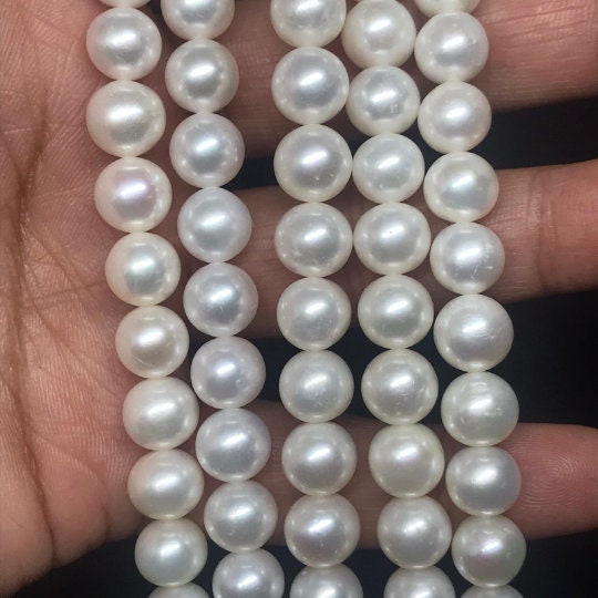 Freshwater Pearl 8M Round beads -100% Natural Color AAA Quality 40cm Length , white pearl beads