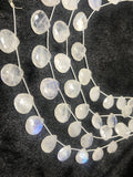 20MM Rainbow Moonstone Faceted Heart Shape briolette , Good quality and transparent stones