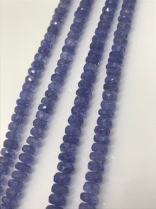 Tanzanite Faceted Necklace Roundel ,Size 5-9MM Roundel AAA grade,Graduated Necklace code HK01 Length 20" weight 150 ct