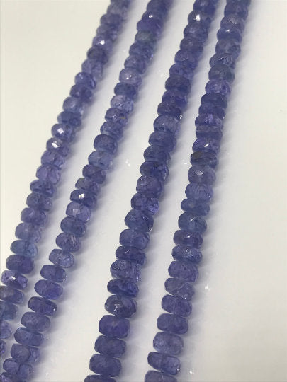 Tanzanite Faceted Necklace Roundel ,Size 5-9MM Roundel AAA grade,Graduated Necklace code HK01 Length 20