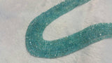 Pack of 2 strand Aquamarine faceted Rondelles AA grade, size 3-3.5mm, Length 14" Hand cut faceted