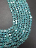 Apatite Coins shape , Size 4MM , Length 14 Inch . Green Apatite coins . Apatite shape