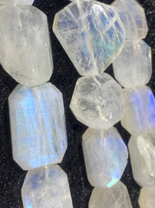 Rainbow Moonstone Faceted Nugget Beads, 13x18 to 15x22 mm Approx Size, Rainbow Moonstone Faceted Tumble, Length 14 Inch- AAA Quality Beads