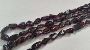 Garnet Nugget Beads, Flat tumble in 16" Length