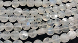 Rainbow Moonstone Faceted Coin 6.5-7mm , Natural Rainbow Moonstone . good quality faceted beads