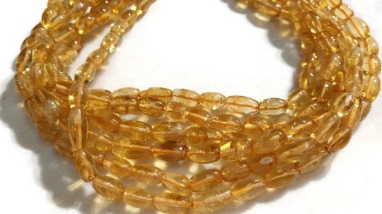 Citrine  Rice Beads 7X10MM  Sze Length 15