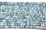 8mm Larimar Faceted Rondelle - Length 40 cm - Natural Larimar Roundel Beads- Origin Dominican Republic