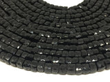 Black Spinel Cube faceted 6mm size -Length 13 Inch , Good Quality -Faceted Box shape- Black Spinel Beads