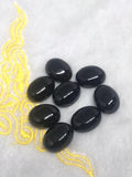 Black Onyx Oval Cabs 12X16 MM SIZE Natural gemstone cabochon . pack of 2 Pc. good quality cabs .