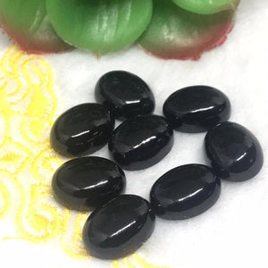 Black Onyx Oval Cabs 12X16 MM SIZE Natural gemstone cabochon . pack of 2 Pc. good quality cabs .