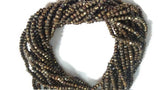 Black spinel faceted Brown Mystic Roundel 3-3.5mm , Length of strand in 13.5 Inch
