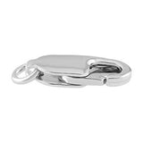 5 Pcs 8MM Sterling Silver Lobster Clasp with Attached Ring , 925 Sterling silver with Rhodium SSC 09