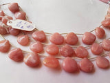 Pink Opal Heart Shape, Length 8 Inches , Heart shape Size 14 MM ,Natural Opal , pink briolettes