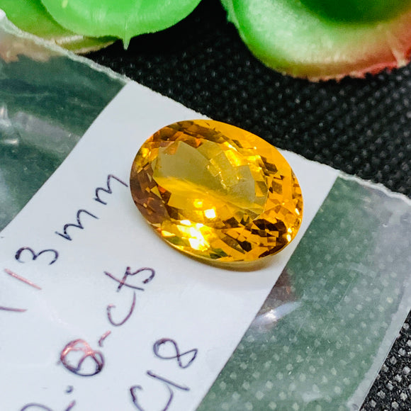 Citrine Faceted Oval Cabochon 18x13 mm size Weight 12 Cts  Code # C18 AAA Quality- Natural Citrine Faceted Oval Cabs