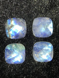 Moonstone 10M Faceted Cushion Cabs, Blue Moonstone , Rainbow Moonstone top Quality cut cushion Pack of 4 Pc.