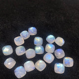Moonstone 10M Faceted Cushion Cabs, Blue Moonstone , Rainbow Moonstone top Quality cut cushion Pack of 4 Pc.