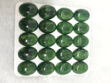 12X16MM Chrome Diopside Smooth Oval Cabs , good quality cabochon , thickness is 6-7MM ( Pack of 2 Pc ) country of origin Russia