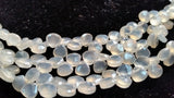 Chalcedony faceted Heart Shape , Pearl Coating or White coating , 7mm Heart shape size , Length 8 "